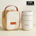 Axyaa Stainless Steel Thermal Lunch Box with Spoon - Double Layer Bento Box