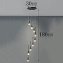 Axyaa Crystal Stair Chandelier Light - LED Ceiling Lamp for Living Room