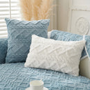 Axyaa Twist Knit Plush Cream Pillow Cover Vintage Knitted Cushion Case
