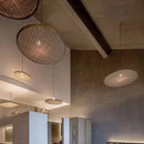 Axyaa Bamboo Pendant Light: Wabi Sabi Style Rattan Hanging Lamp for Home, Restaurant, Tea Room