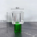 Axyaa Geometric Glass Vase with Artificial Flowers - Modern Decor & Crystal Vases