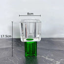 Axyaa Geometric Glass Vase with Artificial Flowers - Modern Decor & Crystal Vases