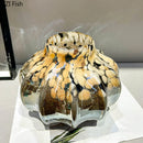 Axyaa Textured Glass Vase | Creative Flower Pots | Desk Decor | Room Aesthetic