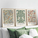 Retro William Morris Flower Wall Art Prints by Axyaa - Aesthetic Room Decor