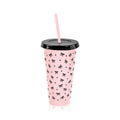 Axyaa Bow Design Reusable Plastic Water Cup with Straw Lid - Portable Drinkware Mug