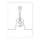 Axyaa Abstract Piano Headset Guitar Line Wall Art Canvas Minimalist Print for Living Room