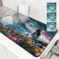Axyaa Flower Plant Absorbent Drying Mat for Table Cup Drying Mats