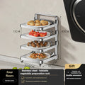 Axyaa Kitchen Foldable Side Dish Rack | Expandable Microwave Shelf & Tray Organizer