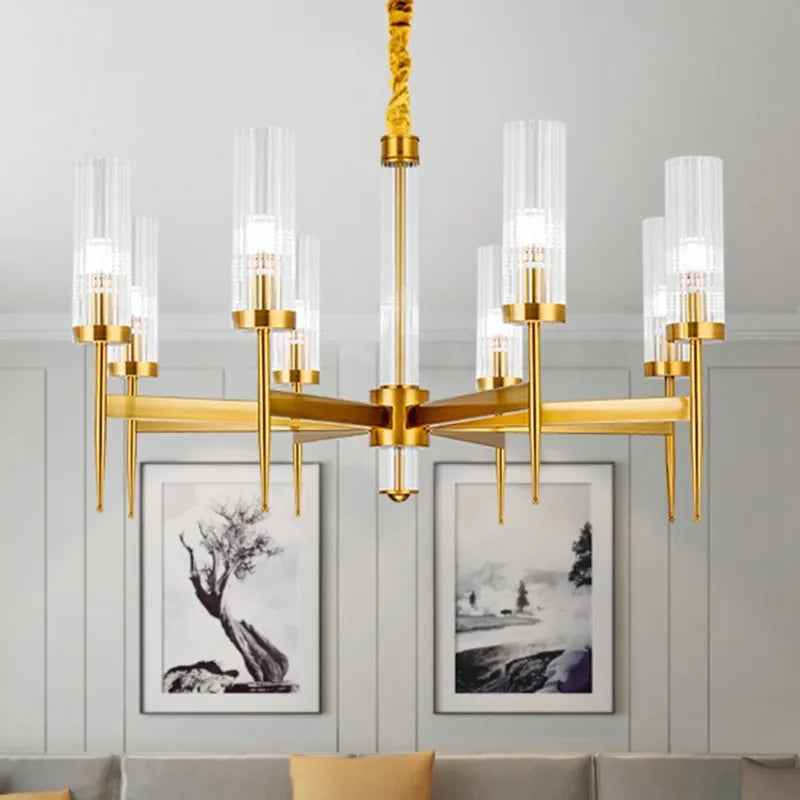Axyaa Nordic Gold Chandelier: Luxury LED Pendant Lighting Fixture