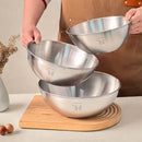 Axyaa Stainless Steel Salad Mixing Bowls with Scale Line - Durable & Large Capacity