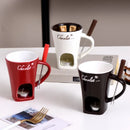 Axyaa Fondue Mug & Melting Pot with Fork for Cheese, Chocolate, Butter, Tapas