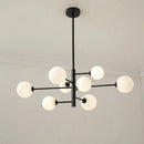 Axyaa Glass Brass Chandelier: Nordic Modern Pendant Light for Home Decor, Living Room, Bedroom, Restaurant