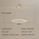 Axyaa Nordic Round Ring LED Chandelier for Living Room, Dining Room, Bedroom - Elegant Pendant Lighting