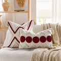 Axyaa Nordic Bohemian Tufted Tassel Throw Pillowcase, Geometric Pattern Cushion Cover
