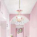 Axyaa Pink Rose Bouquet Chandelier for Girls Bedroom
