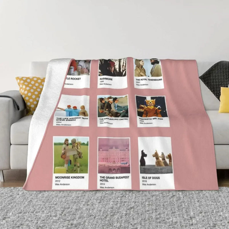 Axyaa Wes Anderson Throw Blanket: Warm, Travel-Ready Thermal Heavy Blanket
