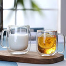 Axyaa Double Wall Glass Cup Set - Heat Resistant Borosilicate Glass Coffee Beer Cups