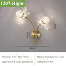 Axyaa Modern Flower LED Wall Sconce with Crystal Ball and Petal Design