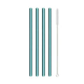 Axyaa Green Glass Straws - Reusable High Borosilicate Smoothie Cocktail Milkshake Straw