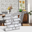 Axyaa 3D Whitewash Brick Tile Stickers, Matte Texture, 30x30cm, Water/Mold Resistant