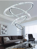 Axyaa Crystal Rings Pendant Light Chandelier Ceiling Lamp - Modern, Elegant Living Room Decoration