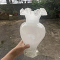 Axyaa Gradient Glass Vase with Artificial Flowers for Desk Decoration