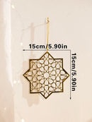 Acrylic Ramadan Hanging Ornaments by Axyaa - Eid Mubarak Decor, Gold Moon Crafts