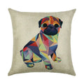 Axyaa Dog Linen Cushion Cover 45*45cm - Home Sofa Decor Pillowcase
