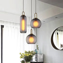 Axyaa Smoke Grey Glass Globe Pendant Light for Industrial Style Living Spaces