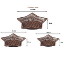 Axyaa Retro Rattan Fruit Plate | Handheld Woven Snack Basket & Candy Organizer