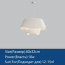 Axyaa Cream Fabric Chandelier LED Ceiling Lamp