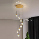 Axyaa Crystal Chandelier Stair Pendant Lamp Living Room Interior Lighting
