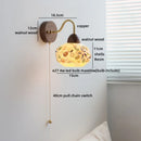 Axyaa Resin Shell Pull Chain LED Wall Lights - Modern Staircase & Bedroom Lamp