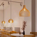 Axyaa Wooden Birdcage Pendant Light: Creative Zen Decoration for Living Room & Restaurant