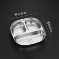 Axyaa Stainless Steel Divided Serving Tray Dinner Plate Lunch Container
