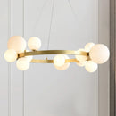 Axyaa Glass Ball LED Chandeliers: Modern Living Room Pendant Lamps, Black Gold Hanging Light Fixtures