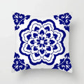Axyaa Blue Geometric Floral Printed Pillow Case - Soft Cushion Cover