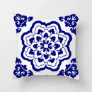 Axyaa Blue Geometric Floral Printed Pillow Case - Soft Cushion Cover