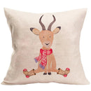 Axyaa Winter Forest Animals Linen Pillowcase 45*45cm
