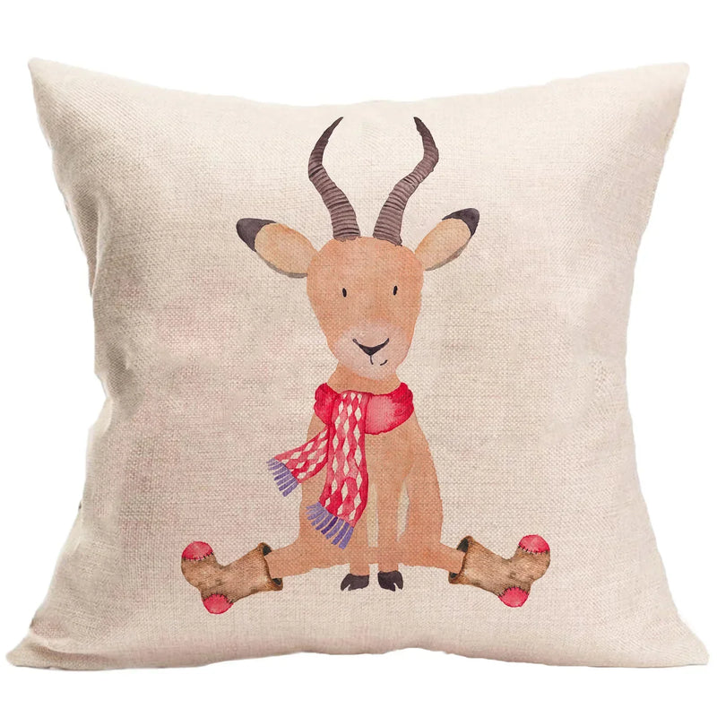 Axyaa Winter Forest Animals Linen Pillowcase 45*45cm