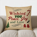 Axyaa Peace On Earth Christmas Pillow Cover for Sofa, Bedroom, Car