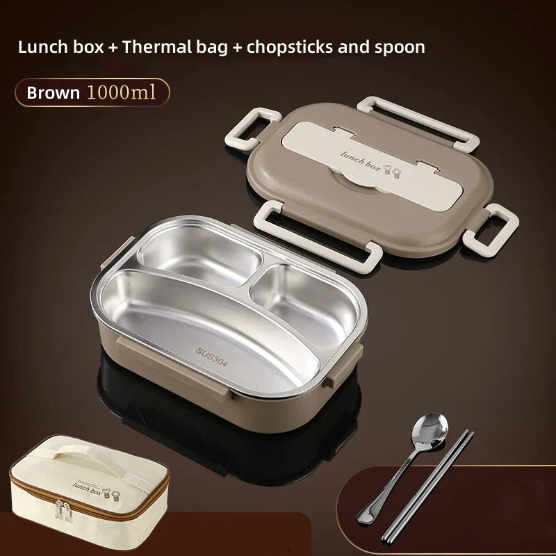 Axyaa Stainless Steel Insulated Lunch Box Set with Bag