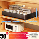 Axyaa Slide Out Cabinet Organizer Carbon Steel Kitchen Pantry Storage Shelf Rack
