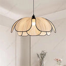 Axyaa Petal Pendant Light: Modern Fabric Ceiling Lamp with Tricolored E27 Bulb