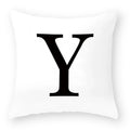 Axyaa Polyester Alphabet Cushion Cover 45X45cm for Home Sofa Decor