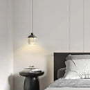 Axyaa Minimalist Luxury Black Gold LED Pendant Light for Bedroom & Living Room