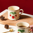 Axyaa Retro Strawberry Ceramic Cup - Hand-painted European Phnom Penh Mug
