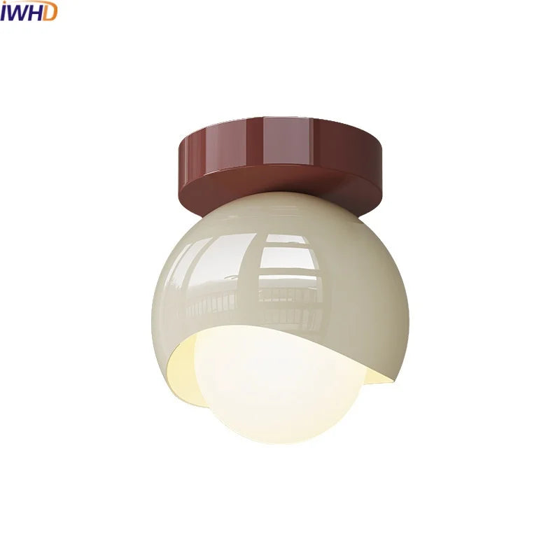 Axyaa Modern Glass Iron LED Ceiling Light for Home Aisle Restaurant Living Room Decor