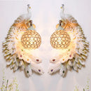Axyaa Resin Art Peacock Wall Lamp: Retro Aesthetic European Style for Bedrooms and Corridors
