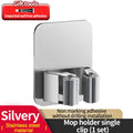 Axyaa Wall-Mounted Mop Clip Holder Hook: Stainless Steel/Aluminum Bathroom Storage Rack